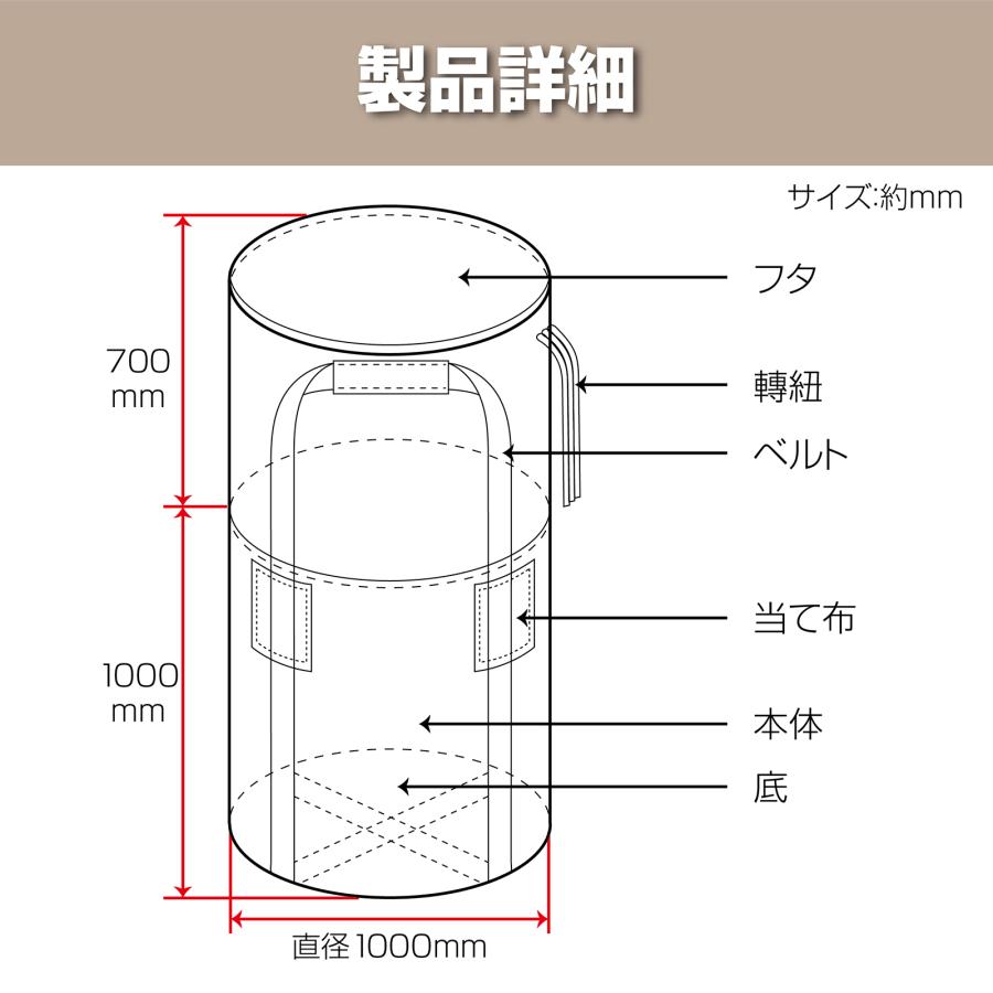 フレコンバッグ 1t 1トン 30枚 トン袋 土のう袋 土嚢袋 農作業 工事現場 土木 コンテナバッグ | ONE STEP | 06