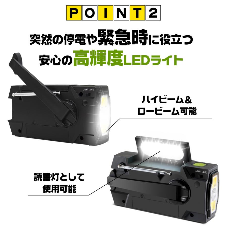 防災懐中電灯 多機能 手回しソーラー緊急 防災ラジオ AM/FM対応携帯式SOS 楽天市場】＼進化版デジタル選局／ Greeshow 防災ラジオ 多機能