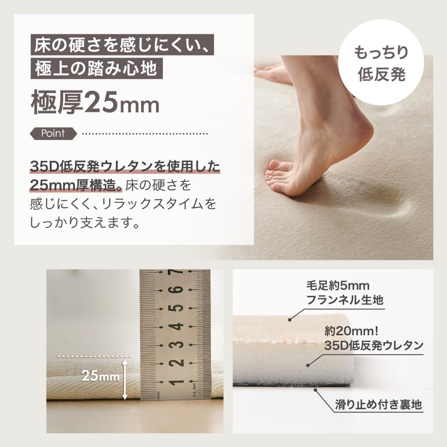 ONE STEP ラグマット ラグ 2畳 厚手 洗える 北欧 低反発 冬 夏 オール