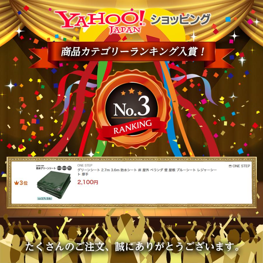 グリーンシート 2.7ｍ 3.6ｍ 防水シート 床 屋外 ベランダ 壁 屋根 ブルーシート レジャーシート 厚手 | ONE STEP | 02