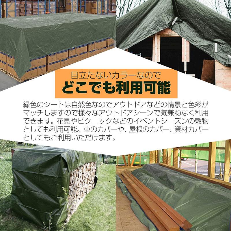 グリーンシート 2.7ｍ 3.6ｍ 防水シート 床 屋外 ベランダ 壁 屋根 ブルーシート レジャーシート 厚手 | ONE STEP | 06