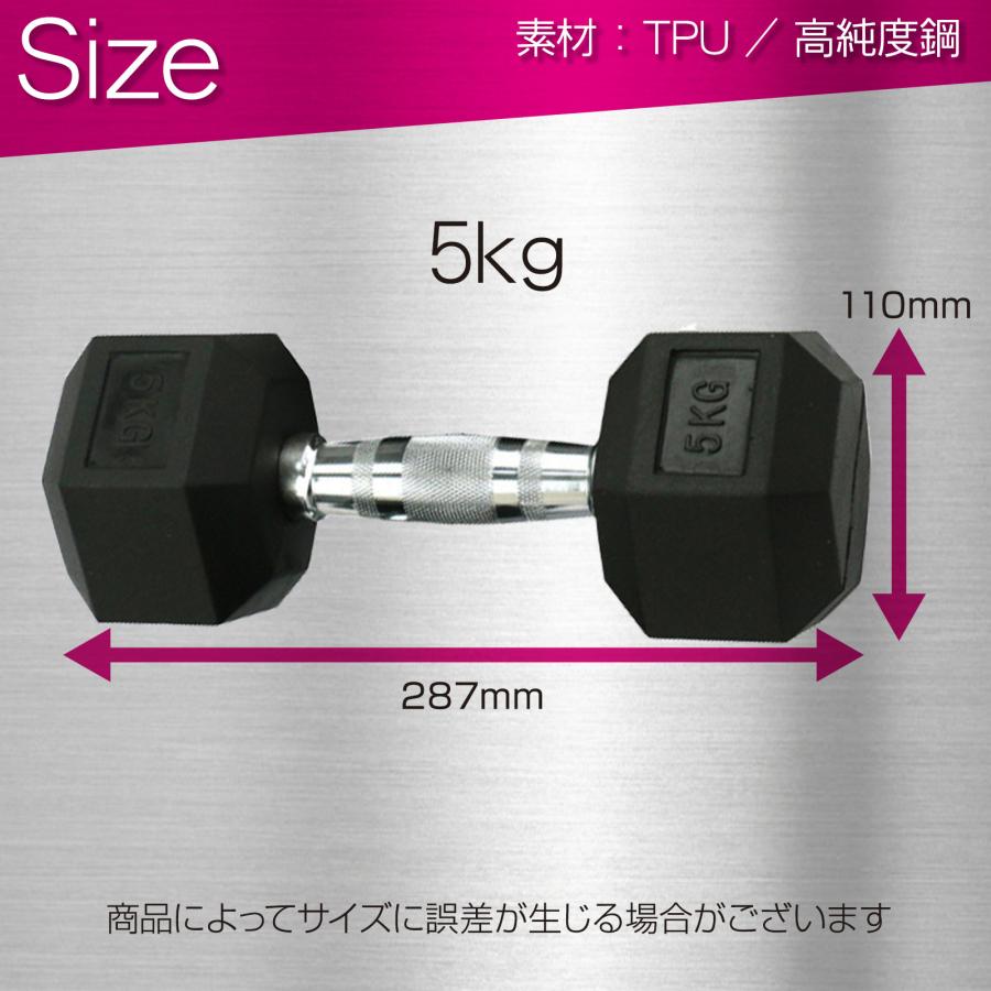 TOP FILM ダンベル 鉄アレイ 5kg 2個セット 10kg ヘックスダンベル