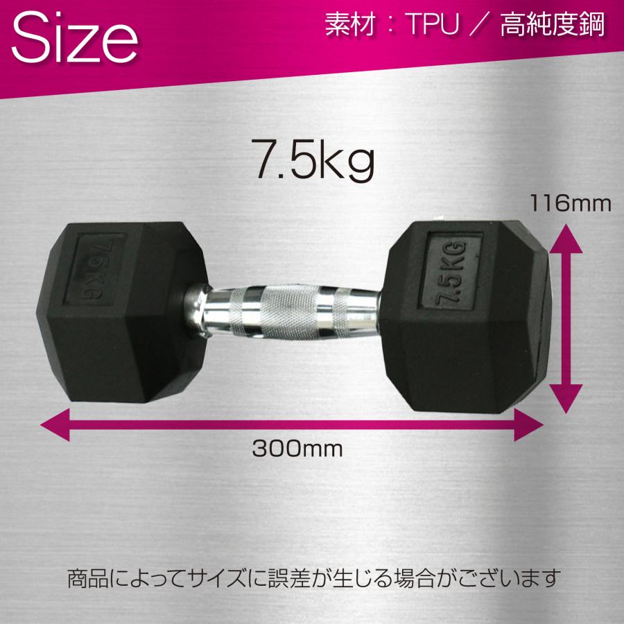 TOP FILM ダンベル 鉄アレイ 7.5kg 2個セット 15kg ヘックスダンベル