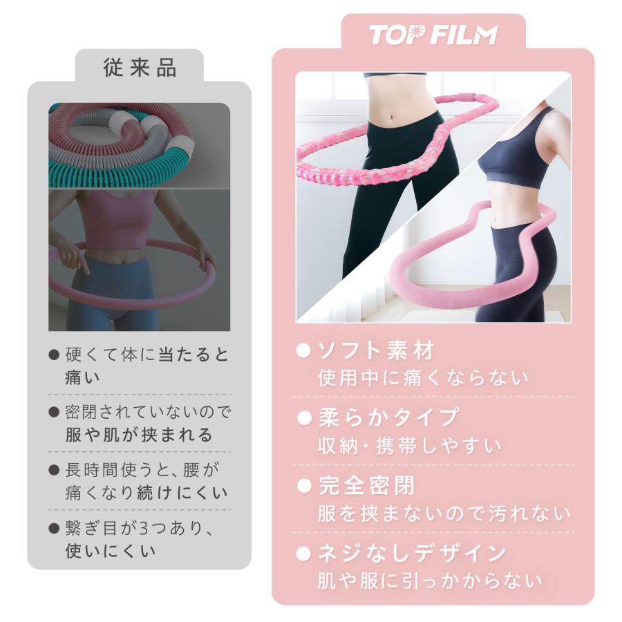 フラフープ ダイエット ソフト エクササイズ 重い 1kg ロープ 紐 柔らかい 静音 スプリング 回しやすい | TOP FILM | 09