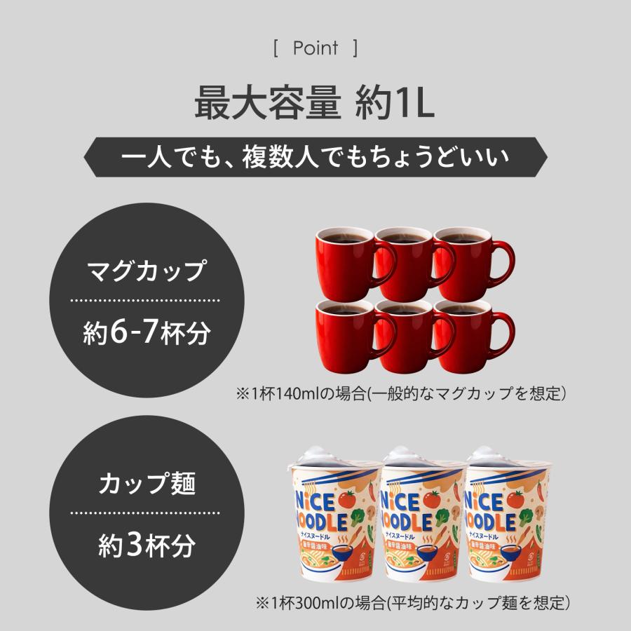 ケトル 電気ケトル 温度調節 ステンレス 内側 コーヒー 細口 湯沸かしポット 電気保温ポット おしゃれ 卓上 | ONE STEP | 06