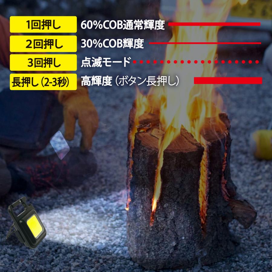 LEDライト USB 充電式 車 屋外 照明 小型 栓抜き カラビナ 投光器 懐中電灯 作業灯 500lm ランタン | ONE STEP | 13