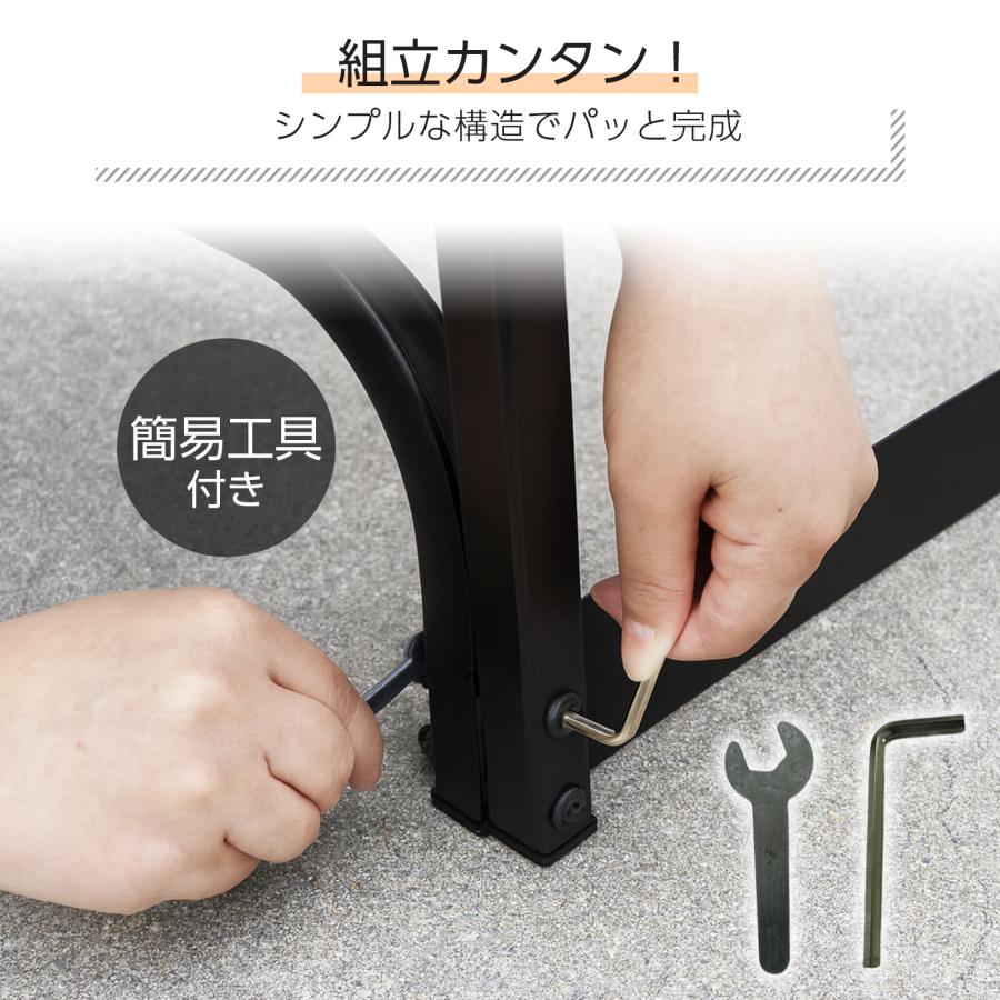 スチール製 ログラック 薪ラック 屋内 薪棚 フック付 薪ストッカー 薪置き棚 ワイド 幅200cm 耐荷重1200kg | ONE STEP | 09