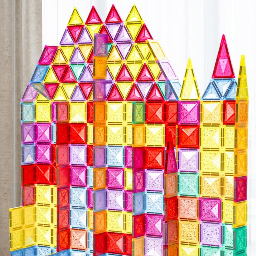 マグネットブロック 透明 磁石 ブロック 磁気おもちゃ 四角 知育玩具 早期教育玩具 3歳 4歳 196ピース | DIYELL | 12