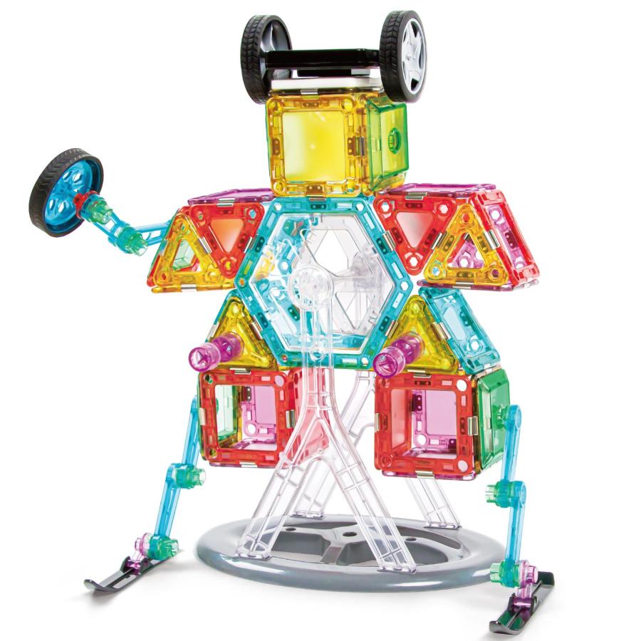 マグネットブロック 透明 磁石 ブロック おもちゃ 四角 知育玩具 早期教育玩具 3歳 4歳 車 観覧車 78ピース | DIYELL | 09