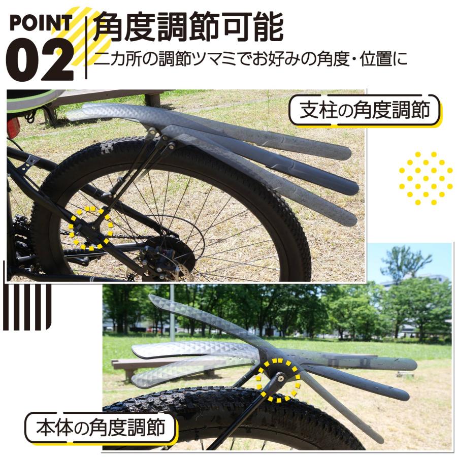 マッドガード 泥除け 自転車 700c 泥よけ フェンダー フロント リア 前後セット ポリカーボネート | XLEAT | 03