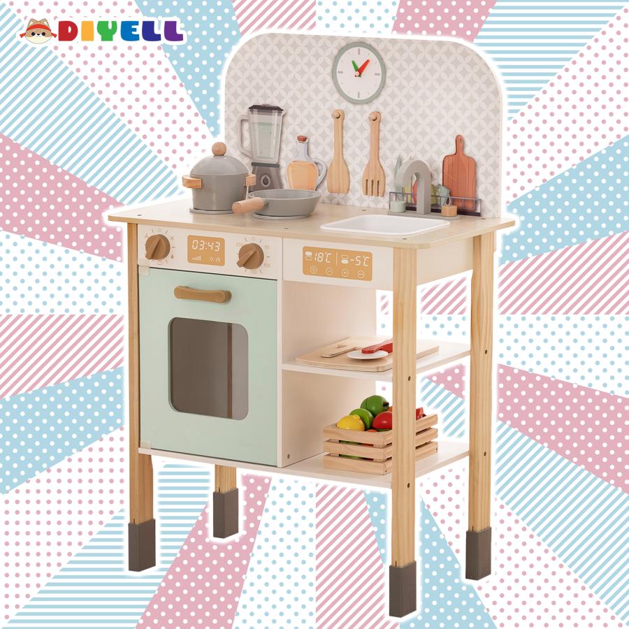 DIYELL おままごとセット おままごと キッチン 木製 野菜 果物 鍋