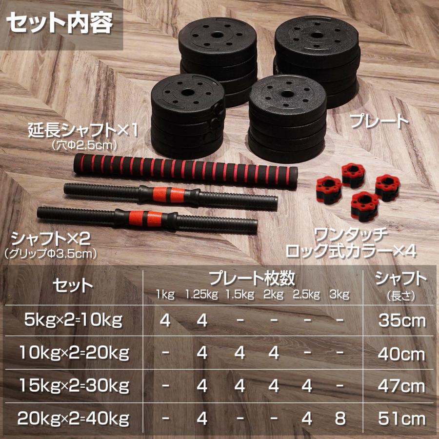 TOP FILM ダンベル 可変式 5kg 10kg 15kg 20kg 可変式ダンベル 2個