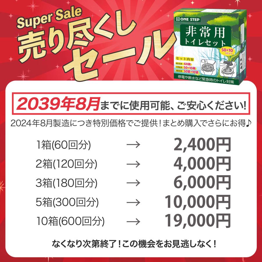防災関連グッズ 非常用トイレセット 300回分 ONE STEP