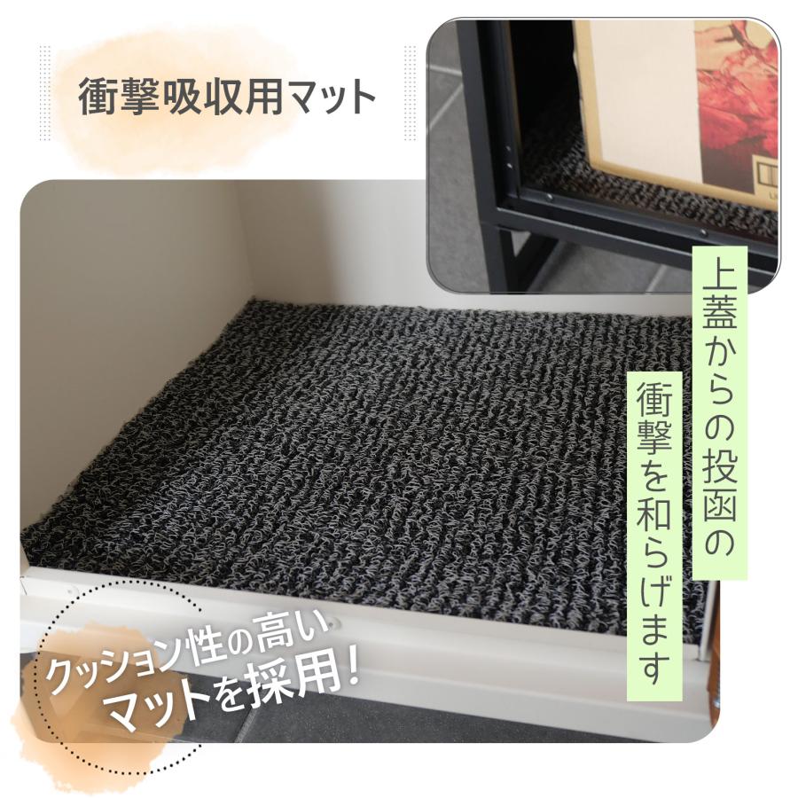 宅配ボックス 戸建 大型 防水 屋外 後付け 大容量 複数投函 可能 鍵 両開き 黒 おしゃれ ネコラクボックス | ONE STEP | 15