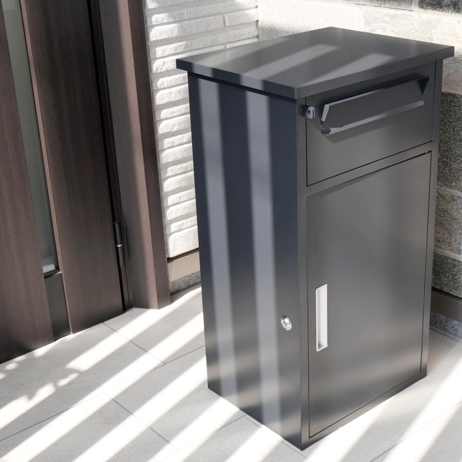 宅配ボックス 戸建 大型 防水 屋外 2段 後付け ポスト一体型 大容量 郵便受け ポスト付き 置き型 おしゃれ | ONE STEP | 19