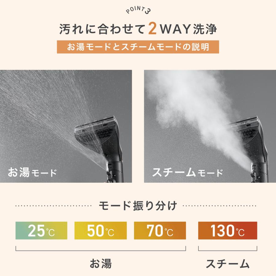 スチームクリーナー カーペットクリーナー リンサー クリーナー フローリング 床掃除 ソファ 高温 除菌 | ONE STEP | 05