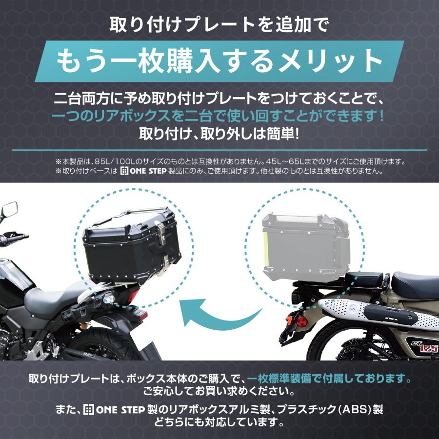 リアボックス 取付ベース バイク用リアボックス ベースプレート バイクボックス バイク 原付 キャリア | ONE STEP | 04