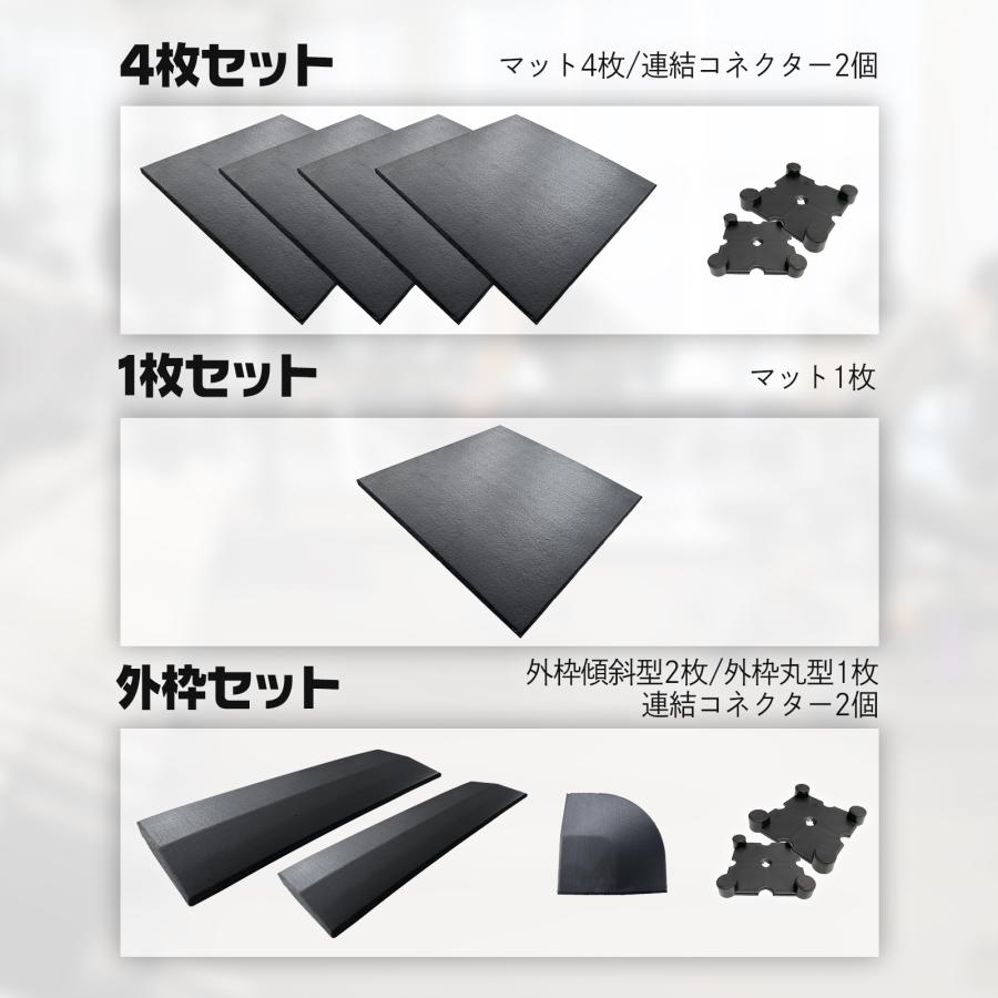 ジムマット ゴムマット トレーニングマット 大判 50×50cm 厚さ 25mm 2.5cm ゴムフロアマット 防音 衝撃吸収 単品 | TOP FILM | 07