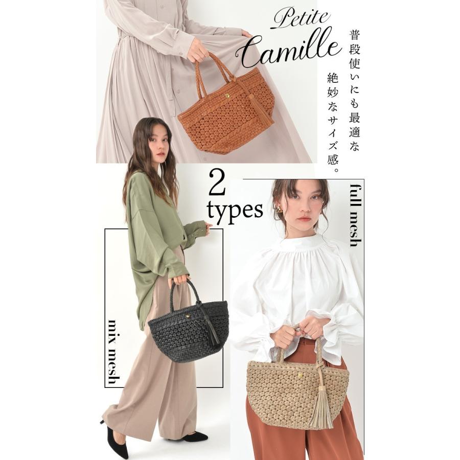 NOTRE FAVORI（ノートルファボリ） レザー メッシュバッグ かごバッグ