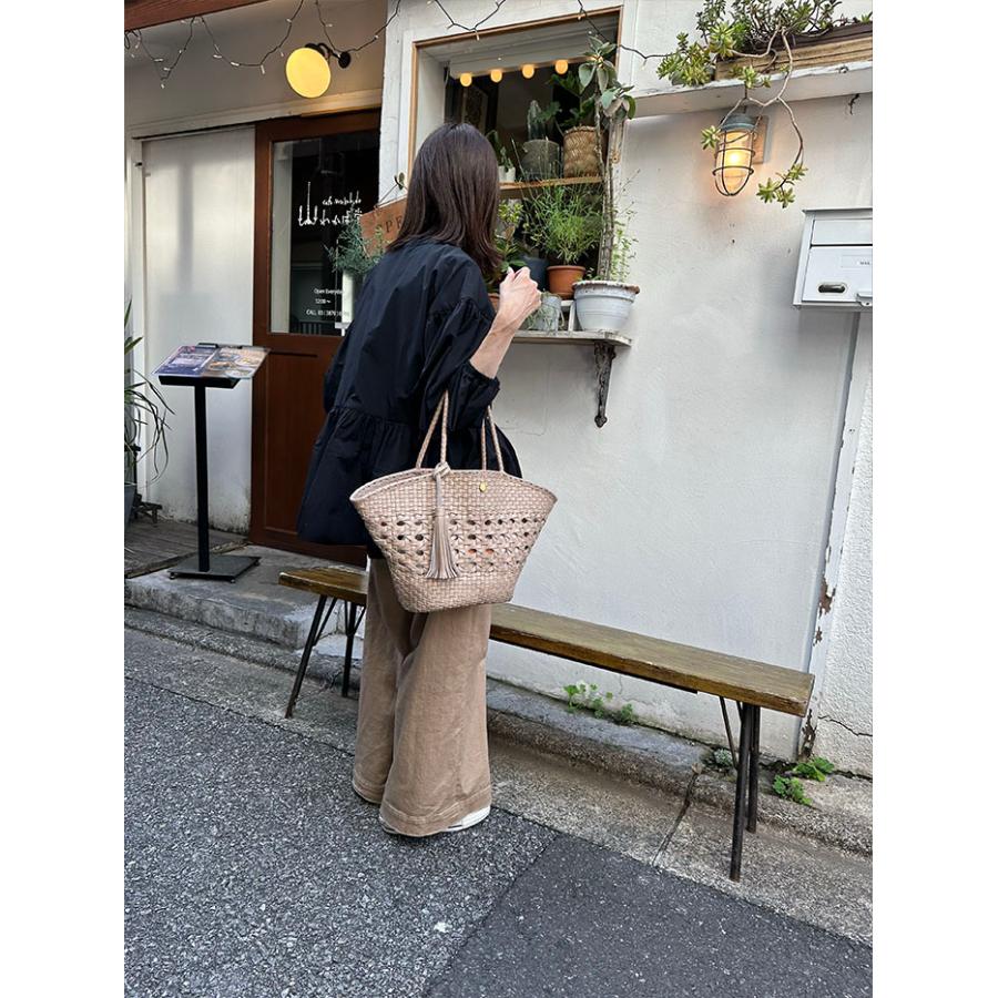 レザー メッシュバッグ かごバッグ 編みバッグ トート 本革 メッシュ レディース カゴ 牛革 革 バッグ マルシェバッグ 六つ編み メイベル・MIXメッシュ_9