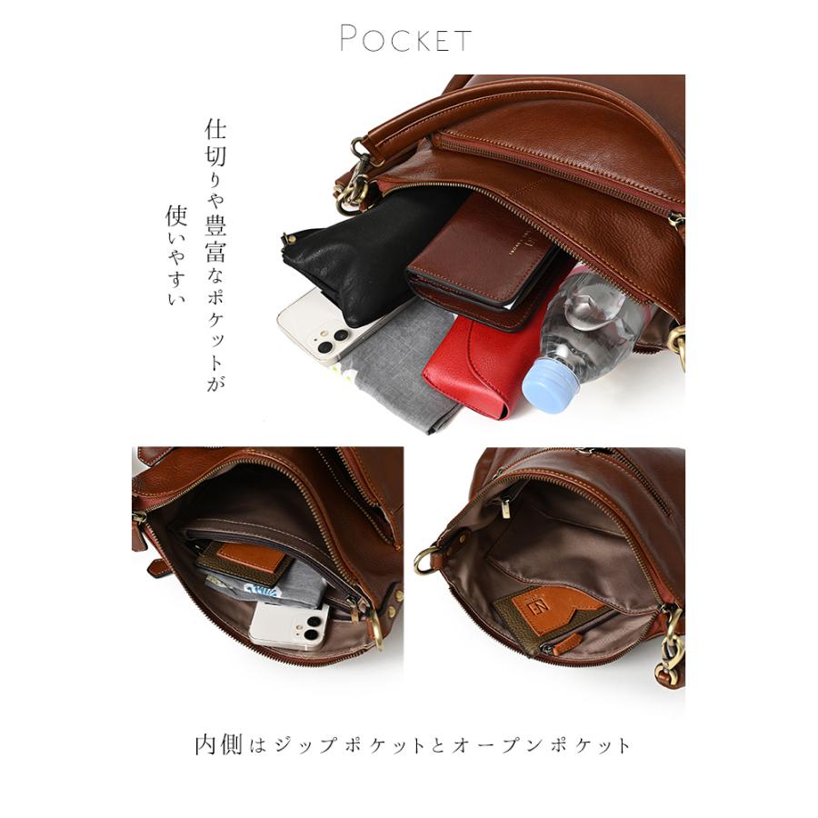 レディース本革ハンドバッグ　2way ショルダーバッグ　ブラウン　TOGOレザー NOTRE FAVORI（ノートルファボリ） ショルダーバッグ レディース 斜