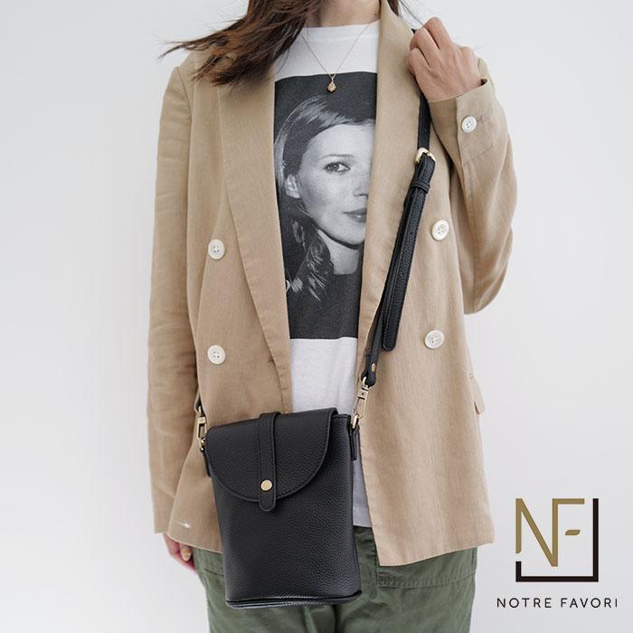 NOTRE FAVORI（ノートルファボリ） 本革 縦長ミニショルダーバッグ 