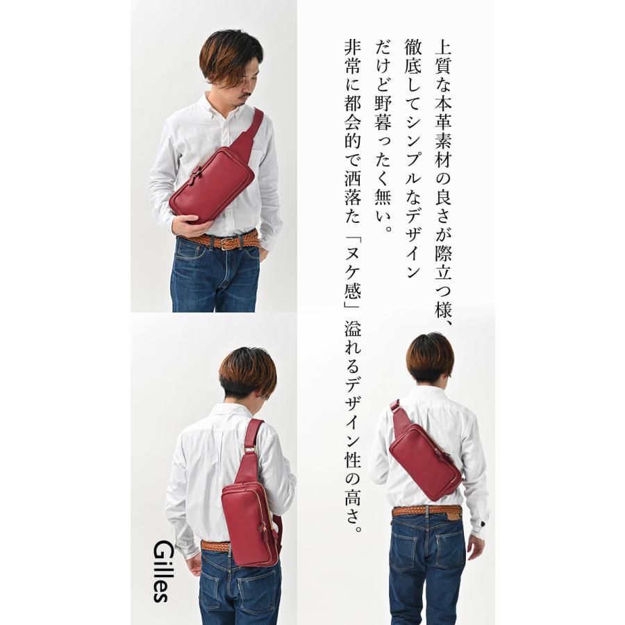 NOTRE FAVORI ボディバッグ メンズ 本革 バッグ 大容量 レザー 斜