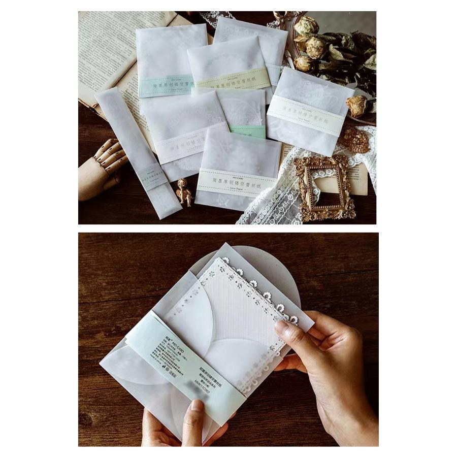 デコ レースペーパー コラージュ ラッピング 002 ホワイト