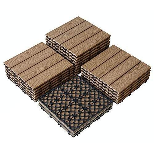 A B0bgsf8c ジョイント式 Renovating カーキ 庭 ガーデニング 22枚入 30cmx30cm ウッドパネル デッキ ウッドデッキ Notty 3d立体木目調 デッキタイル Pandahome