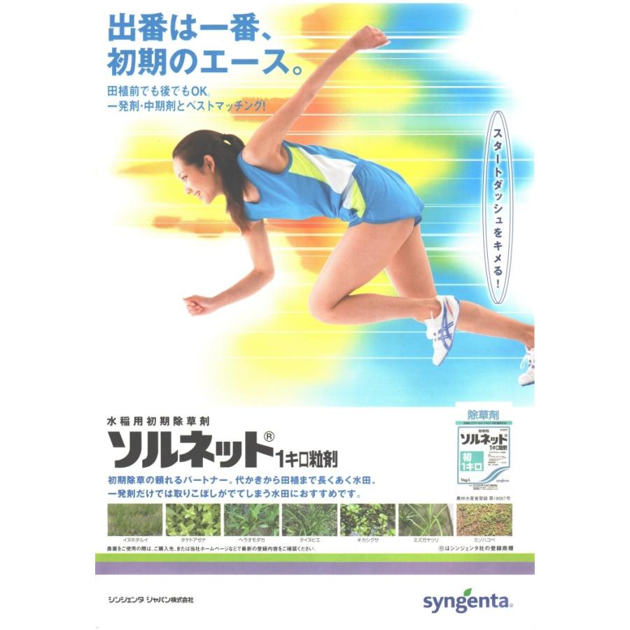 除草剤 ソルネット 粒剤 1kg×12本（1ケース） 水稲用 初期除草剤_1