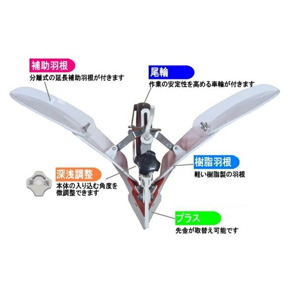 アポロ培土機（白い羽付き・長さ調節可）