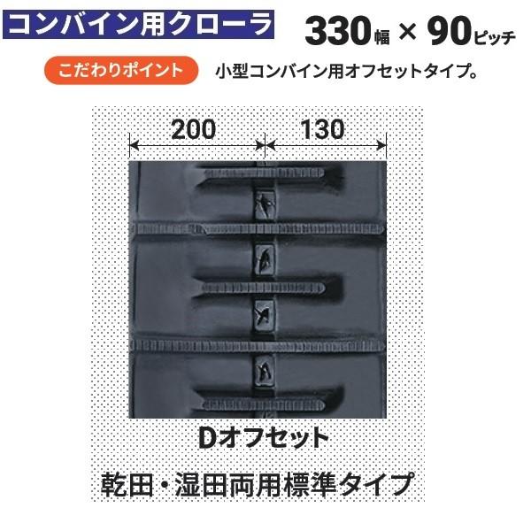 KBL　コンバインゴムクローラ　３３０×９０×３２　オフセット　クローラ クローラー 3332N9S