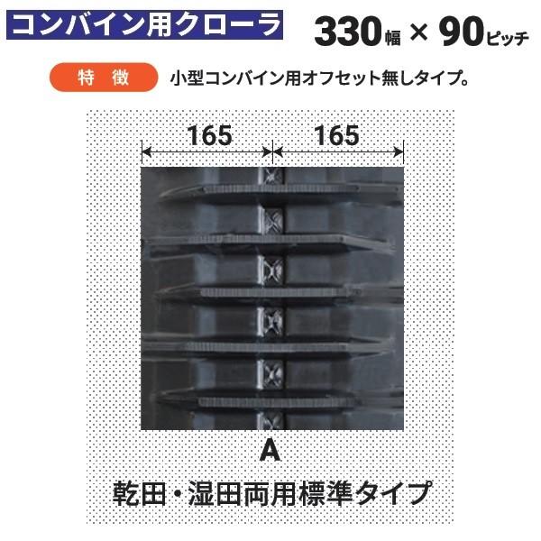 KBL　コンバインゴムクローラ　３３０×９０×３０コマ　クローラ　クローラー　3330N91