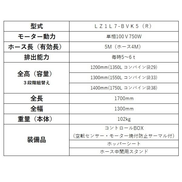石井製作所 Lコンヤング 単相100V750W LZ1L7-BVK5(R) ホース5M