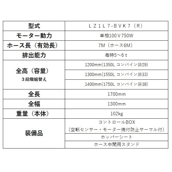石井製作所 Lコンヤング 単相100V750W LZ1L7-BVK7(R) ホース7M