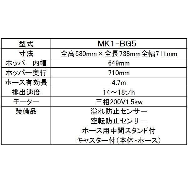 石井製作所 高排出ミニホッパー MK1-BG5 （ホース5M） 搬送機/バネ搬送