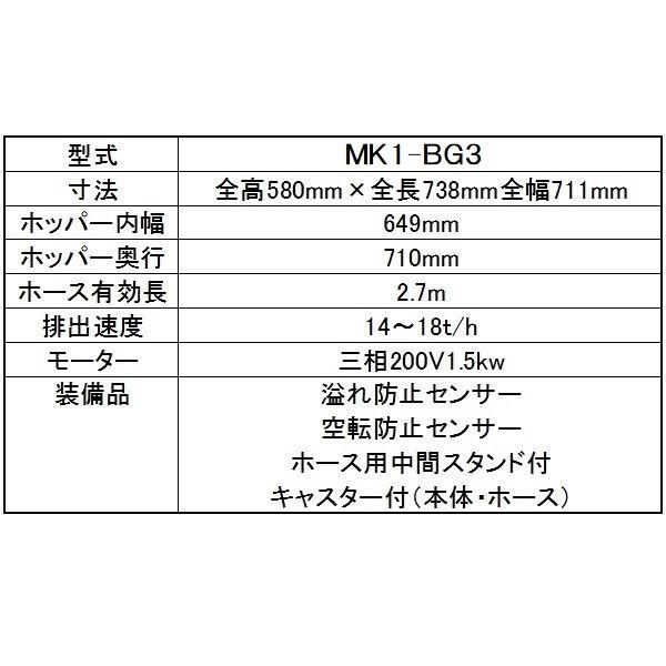 石井製作所 高排出ミニホッパー MK1-BG3 （ホース3M） 搬送機/バネ搬送