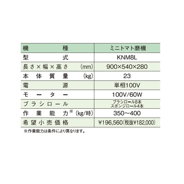 共立　セット商品　ミニトマト選別機 KN-T-302AII+ミニトマト磨機 KNM8L　ミニトマト/KN-T302AII/KNM8L/磨き/選別/形状選別/梅/プラム｜noukigu｜05