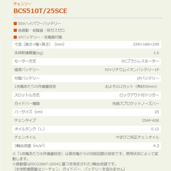 エコー バッテリーチェンソー BCS510T/25SCE （1Pバッテリー付・充電器