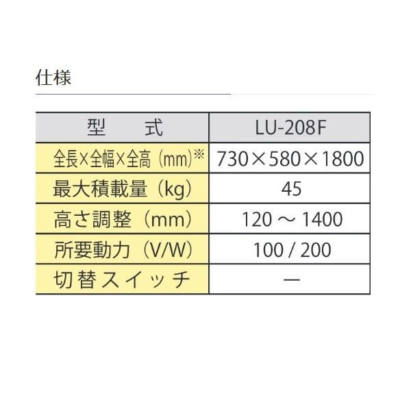 タイガーカワシマ 楽だ君 LU-208F 米袋用昇降機/米袋リフター/らくだ君