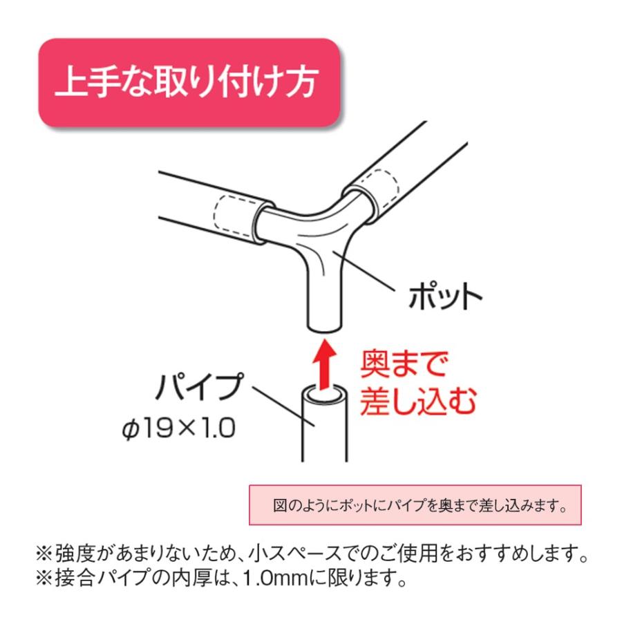 エルポット 19mm用 内厚1.0mm用 内ジョイント式接続金具 渡辺パイプ 