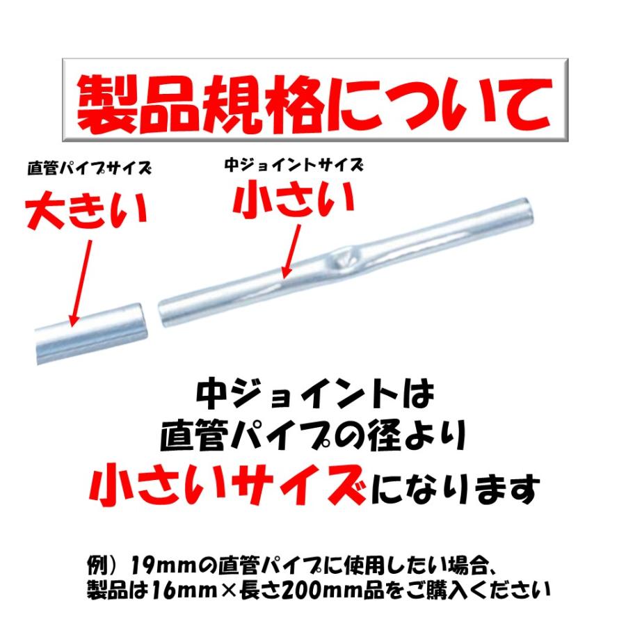中ジョイント 直管パイプ19mm用 16×長さ200mm 渡辺パイプ 農業用 