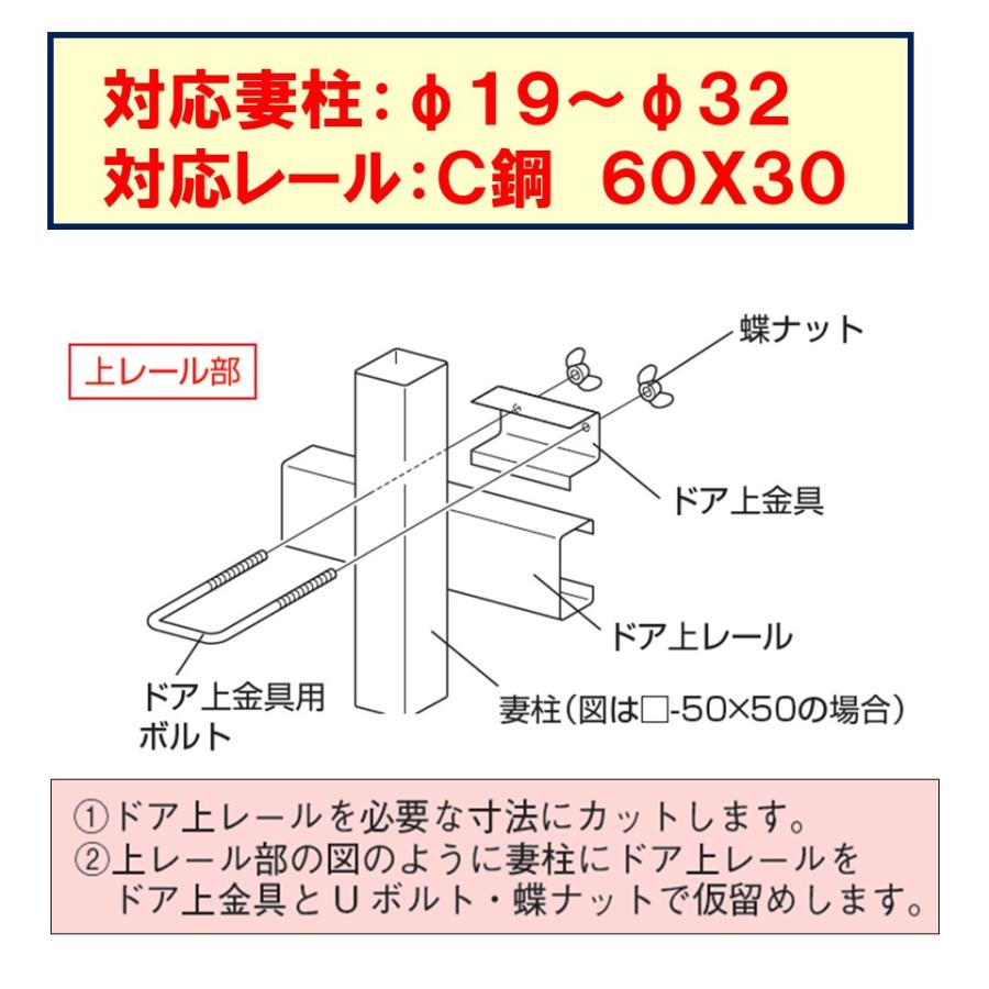 ドア上金具 60UR 丸パイプ用 19mm用 22mm用 25mm用 28mm用 