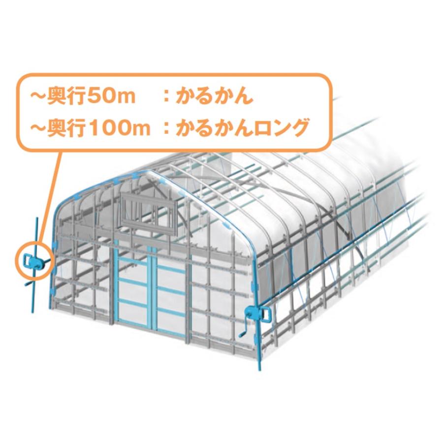 かるかんロング 100m 渡辺パイプ 農業用 ビニールハウス用 側面換気 