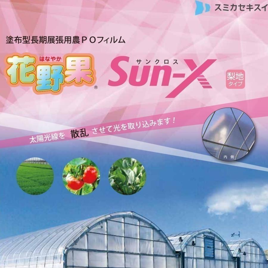 花野果Sun-X サンクロス 0.15mm厚 600cm幅 希望長さ(m)を数量に入力 POフィルム 散乱光 梨地  ナシジ  農業用  ビニールハウス用 ミニトマト イチゴ 育苗｜noupo｜20