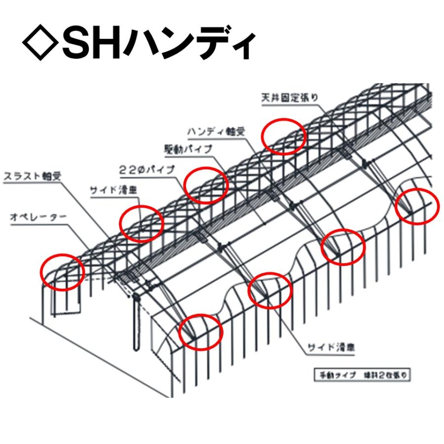 サイド滑車丸パイプ用 誠和 農業用 ビニールハウス用 自動カーテン