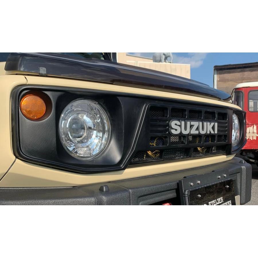 ジムニー フロントグリル ラプターライナー マークレス　純正加工 ジムニー・木目フロントグリル ラプターライナー塗装済 タイプLJ