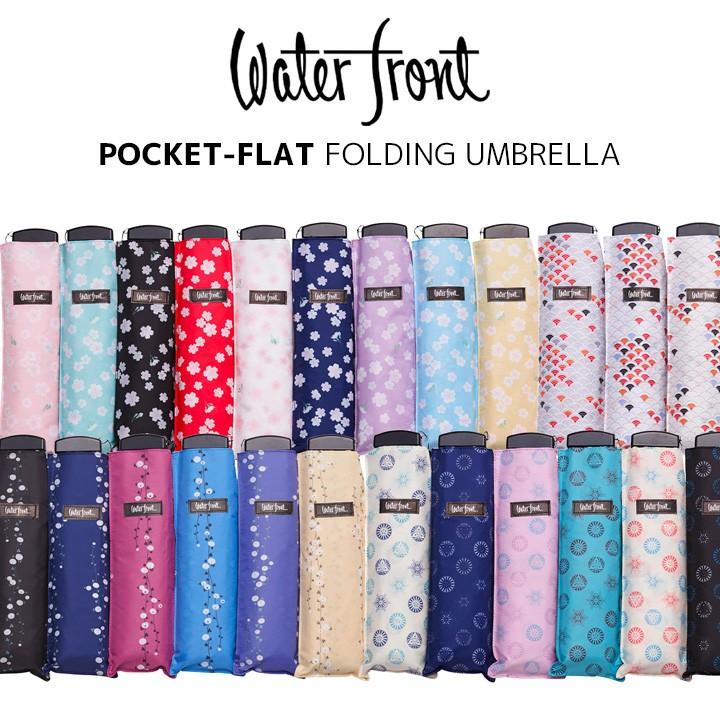 93%以上節約-ウォーターフロント Waterfront 軽量 折り•たたみ傘 レディース ポケフラット和柄 モダン 薄型 日傘 晴雨兼•用傘 カラー さくらネイビー ウォーターフロント 日傘