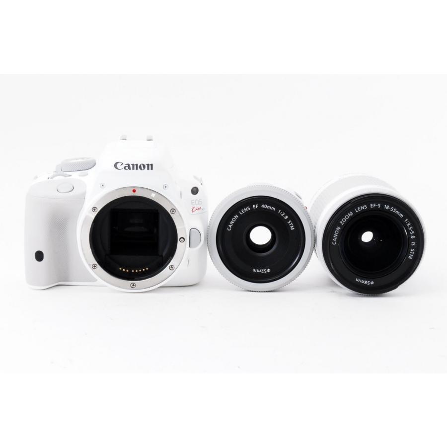 キヤノン Canon EOS Kiss X7 単焦点&標準ダブルレンズセット ホワイト 美品 ストラップ付き <プレゼント包装承ります>｜nouvelle-vie｜02