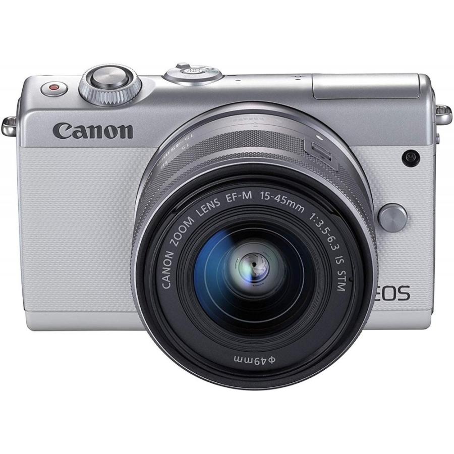 キヤノン Canon EOS M100 EF-M15-45 IS STM レンズキット ホワイト  SDカード付き <プレゼント包装承ります>